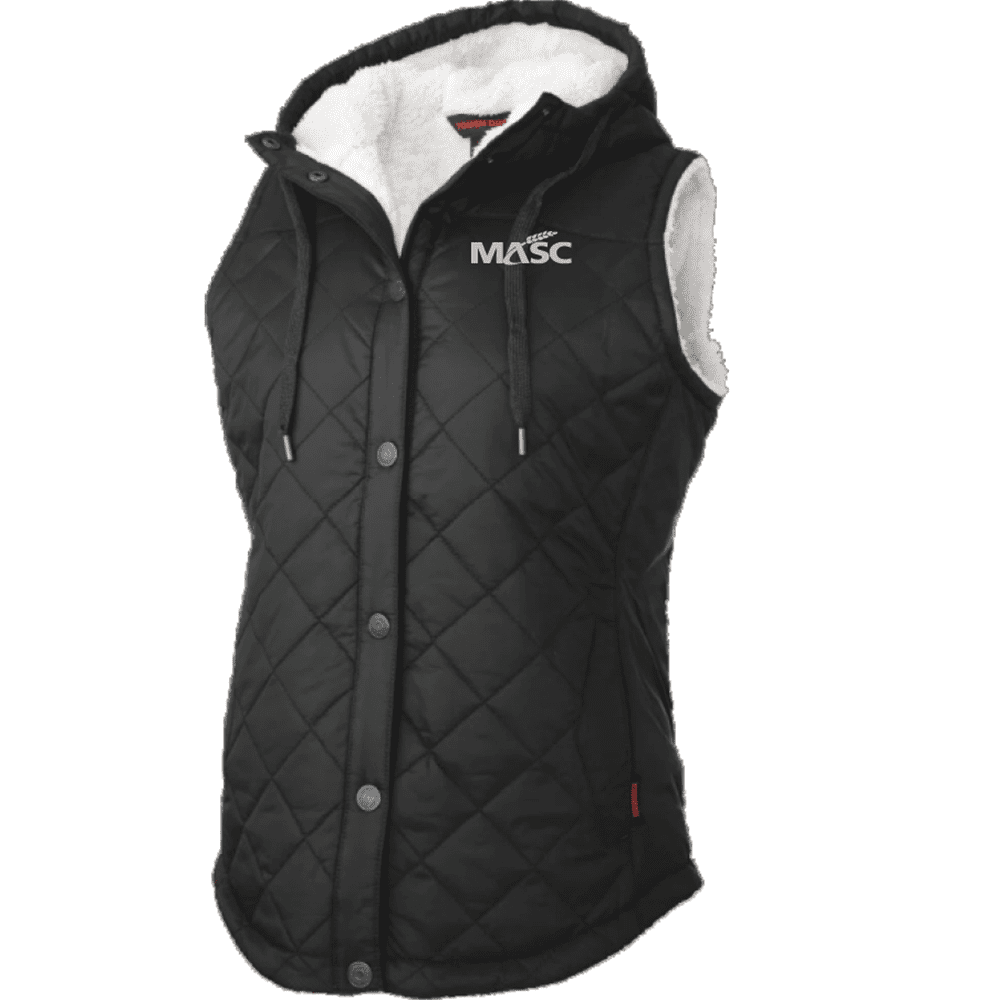 WV10 Tough Duck Women's Quilted Sherpa-Lined Vest - Black