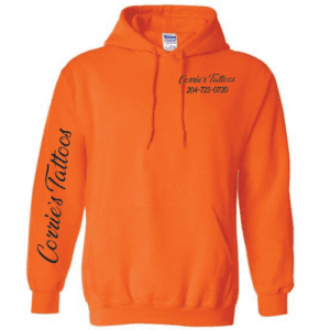 G185 Gildan Heavy Blend 8 oz., 50/50 Hooded Sweatshirt - Safety Orange